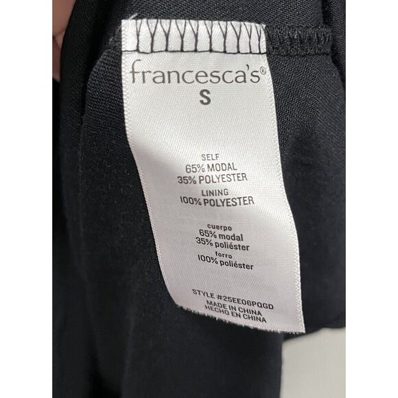 Blue Rein x Francesca’s | Black V-Neck Puff Sleeve Mini Dress Small NWT Soft - Picture 5 of 6